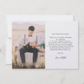 手モダン結婚で書いたサンキューカード (裏面)