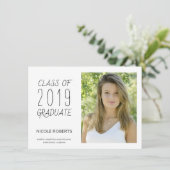 手モダン解卒業写真パーティー招待状 案内状 (スタンド正面)