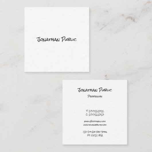 手モダン跡テンプレートトレンディープロフェッショナル スクエア名刺 (正面/裏面)