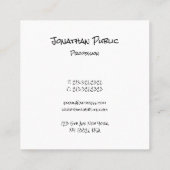 手モダン跡テンプレートトレンディープロフェッショナル スクエア名刺 (裏面)