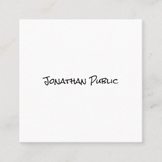 手モダン跡テンプレートトレンディープロフェッショナル スクエア名刺 (正面)