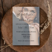 手モダン跡結婚の色あせた写真の招待状