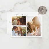 手モダン跡結婚写真コラージュ感謝していユー ノートカード (正面/裏面インサイチュ)