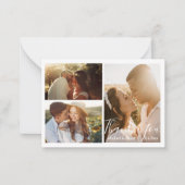 手モダン跡結婚写真コラージュ感謝していユー ノートカード (正面)