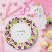 手モノグラムのビー色彩の鮮やかト水彩画 ペーパープレート (パーティー)