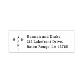 手モノグラムのレターシッククロスリターンアドレス セルフインキングスタンプ