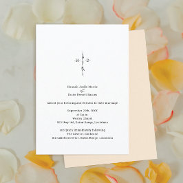 手モノグラムの入力キリスト教クロス結婚ズ 招待状