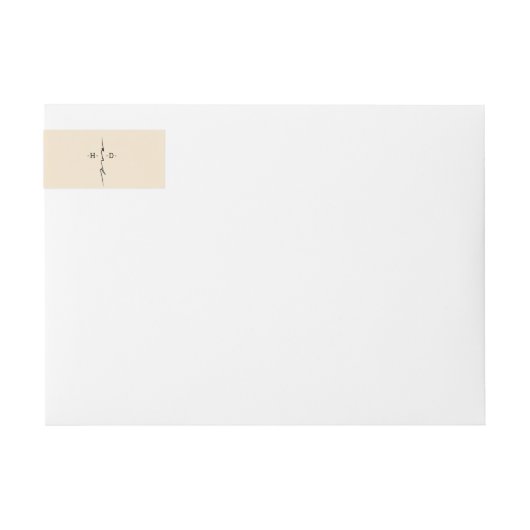 手モノグラムの入力シック十字 ラップアラウンドラベル (正面)