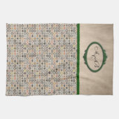 手モノグラムの拭きテンプレート キッチンタオル (横)