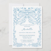 手ユニークお洒落引きクラシック男の赤ちゃん 招待状 (正面)