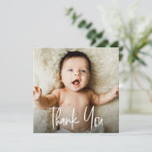 手ユニークに入れカスタムる可愛い赤ちゃんシャワー写真 サンキューカード (スタンド正面)