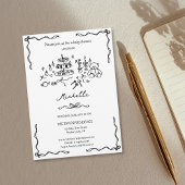 手ユニーク引きお洒落ドードル赤ちゃんシャワー 招待状