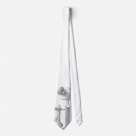 手ユニーク引きアンティーク電話スケッチ ネクタイ (正面)