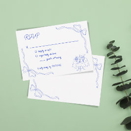 手ユニーク引きコンテンポラリーQRコードフランスのボウ 招待状