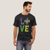 手ユニーク引きフルアデリスMardi Gras LOVEカー Tシャツ (正面フル)
