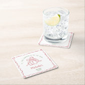 手ユニーク引き小さなかぼちゃの秋赤ちゃんシャワー スクエアペーパーコースター (インサイチュ)