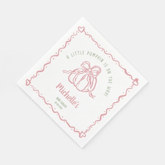 手ユニーク引き小さなかぼちゃの秋赤ちゃんシャワー スタンダードランチョンナプキン (角)