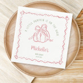 手ユニーク引き小さなかぼちゃの秋赤ちゃんシャワー スタンダードランチョンナプキン