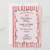 手ユニーク引き弓お洒落クリスマスパーティー 招待状 (正面)