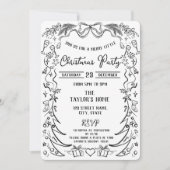 手ユニーク引き弓お洒落クリスマスパーティー 招待状 (正面)