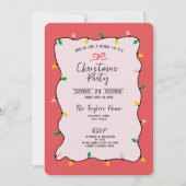 手ユニーク引き弓お洒落クリスマスパーティー 招待状 (正面)