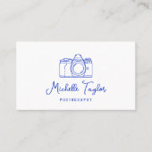 手ユニーク引写真カメラQRコード 名刺 (正面)