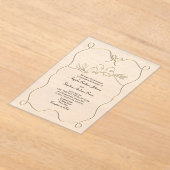 手ユニーク描きロマン結婚ティック アクリル招待状 (レイダウン)