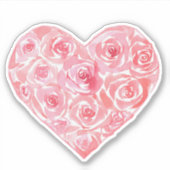 手ユニーク絵を描水色ピンクのローズハート シール (正面)