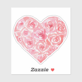 手ユニーク絵を描水色ピンクのローズハート シール