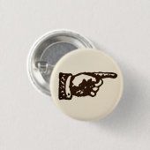 手ライトを指すヴィンテージ 缶バッジ (正面&裏面)