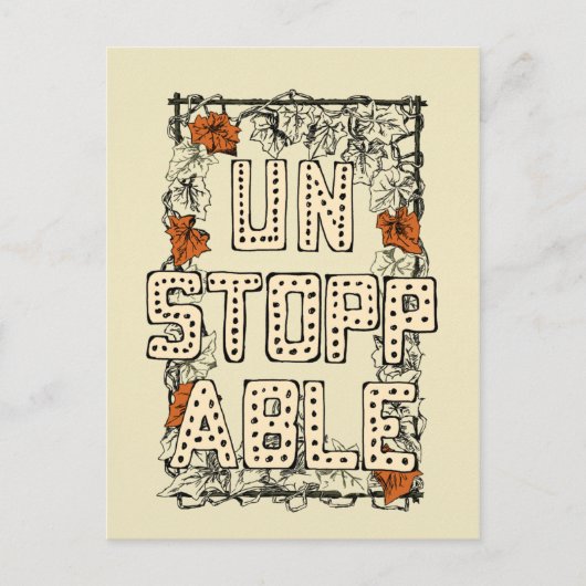 手レタリングイラストレーション停止不可能 ポストカード (正面)