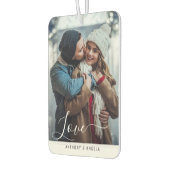 手レタリングカップル写真 カーエアーフレッシュナー (左)