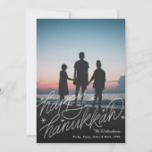 手レタリングハッピーハヌカー写真 シーズンカード (正面)