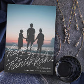 手レタリングハッピーハヌカー写真 シーズンカード