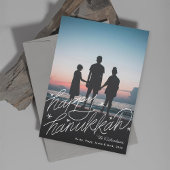 手レタリングハッピーハヌカー写真 シーズンカード