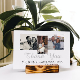 手レタリングフォトコラージュ結婚の感謝 ポストカード