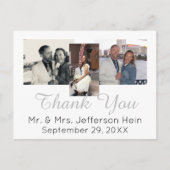 手レタリングフォトコラージュ結婚の感謝 ポストカード (正面)