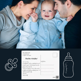 手レタリング写真ベビーシャワーありがとう ポストカード