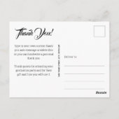 手レタリング写真卒業ありがとうはがき ポストカード (裏面)