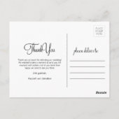 手レタリング写真結婚の感謝はがき ポストカード (裏面)