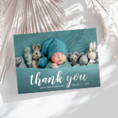 手レタリング感謝していお前の出産告知カード 案内状