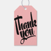 手レタリング書道ありがとうギフトラベルピンク ギフトタグ (正面)