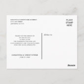 手レタリング横向結婚き写真ありがとう ポストカード (裏面)