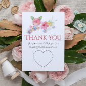 手レタリング水彩フローラ結婚の写真 サンキューカード
