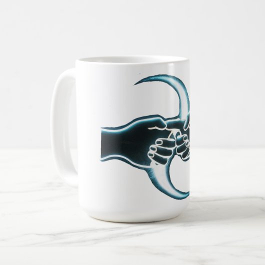 手与えを コーヒーマグカップ (正面左)