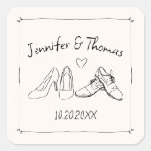 手予測できなお洒落引きドードル結婚シューズ スクエアシール (正面)