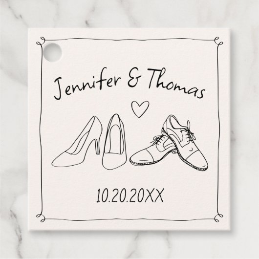 手予測できなお洒落引きドードル結婚シューズ フェイバータグ (正面)