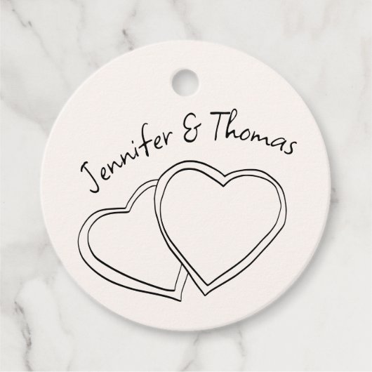 手予測できなお洒落引きハート結婚 フェイバータグ (正面)