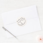 手予測できなお洒落引きハート結婚 ラウンドシール (封筒)