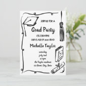 手予測できなユニークお洒落引きグラードパーティー 招待状 (スタンド正面)